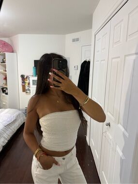 Strapless White Tube Top - Women's